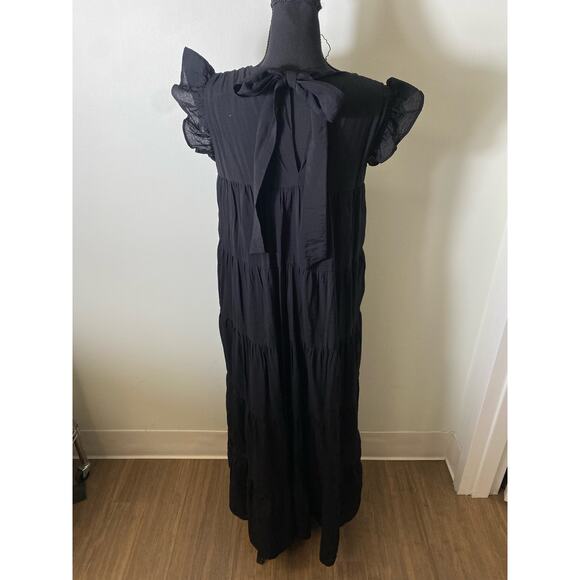 2.7 August Apparel Black Long Cotton Sundress Sz M - Picture 4 of 4